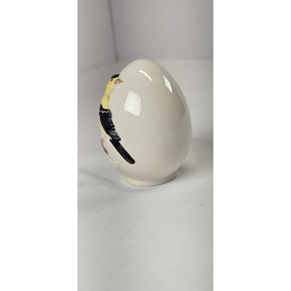 Goebel Bird Easter Egg 10th Edition 1987 Goldfinch W Germany Porcelain Vintage